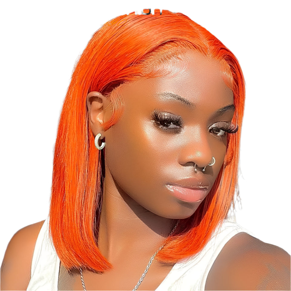 Rebecca #33 Reddish Brown Bob Wig | 13x6x1 T-Part Peruvian Remy Human Hair Luxegan