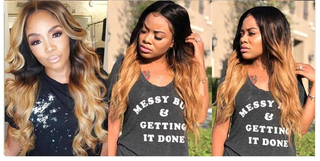 Ombre Body Wave Lace Front Wig | 180% Density Brazilian Remy Human Hair (13x4 & 4x4, Pre-Plucked) Luxegan