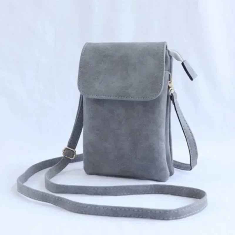 Fashion Women Crossbody Bag PU Leather Mobile Phone Purse Bags | Solid Flap Messenger Bag Small Female Shoulder Handbag for Women Luxegan