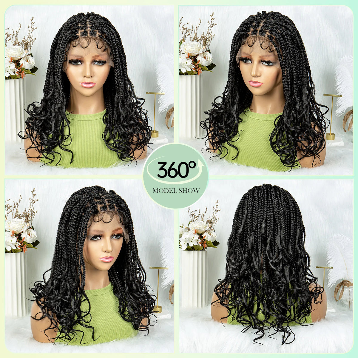 Pre-Looped Bohemian Box Braids with Curly Ends | Crochet Hair Luxegan