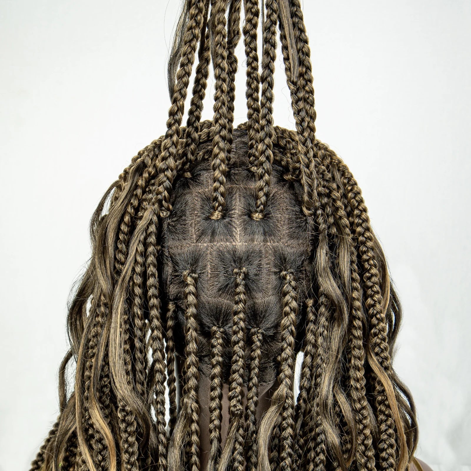 34" Ombre Curly Braids Wig | 1B/27 | Deep Wave | Full Lace | Baby Hair Luxegan