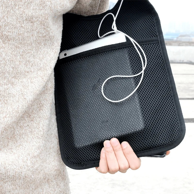 Anti-Pry Organizer Hidden Underarm Bag Inspector Leather Case Tablet Card Holder Wallet Men's Chest Bag Shoulder Bag Luxegan