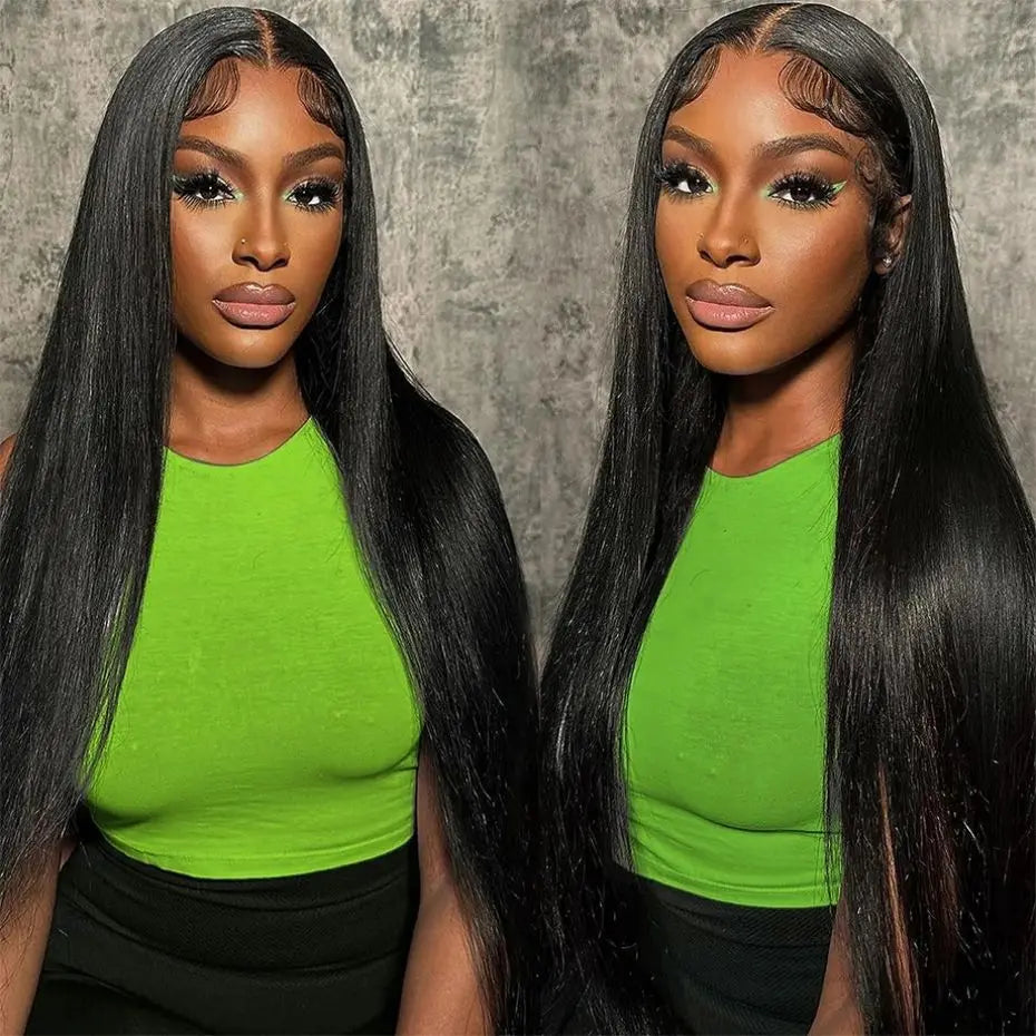 180% Density Straight Human Hair Wigs | HD 4x4 Lace Closure & 13x4/13x6 Lace Frontal Wig (Remy, 30-36 Inch Transparent Lace) Luxegan