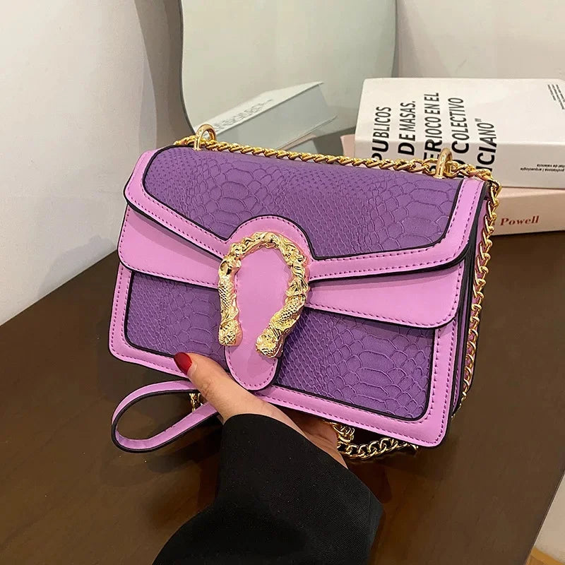 Gold Chain Crossbody Bag | Women's Fashion & Stylish Small Square Bag Luxegan