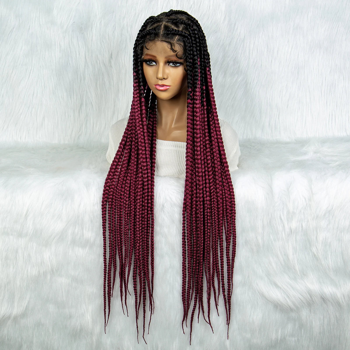 KIMA Colorful Braided Wig | Full Lace | Butterfly Locs & Dreadlocks Options Luxegan
