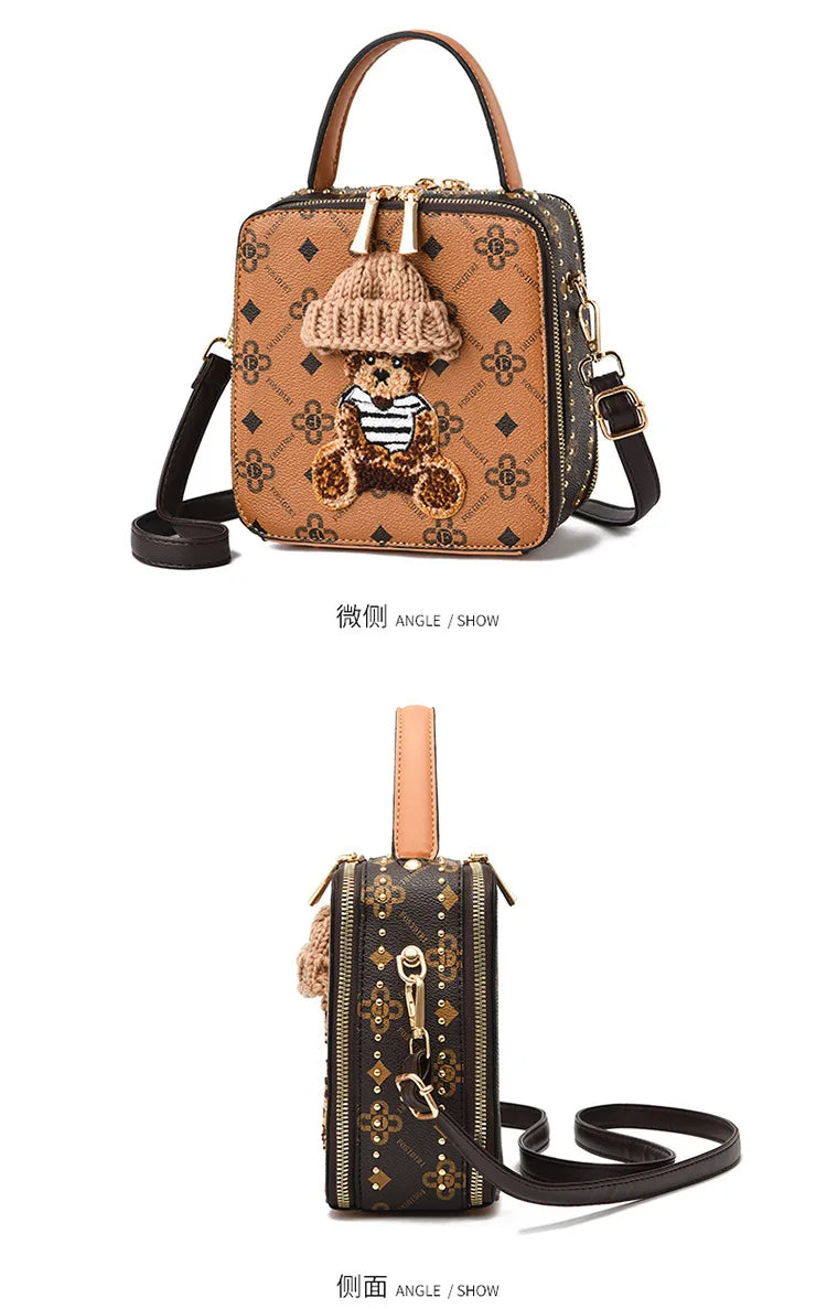 New Fashion Design Leather Women's Bag | Lady Commuter Small Square Bag & Hard Box Handbag Luxegan