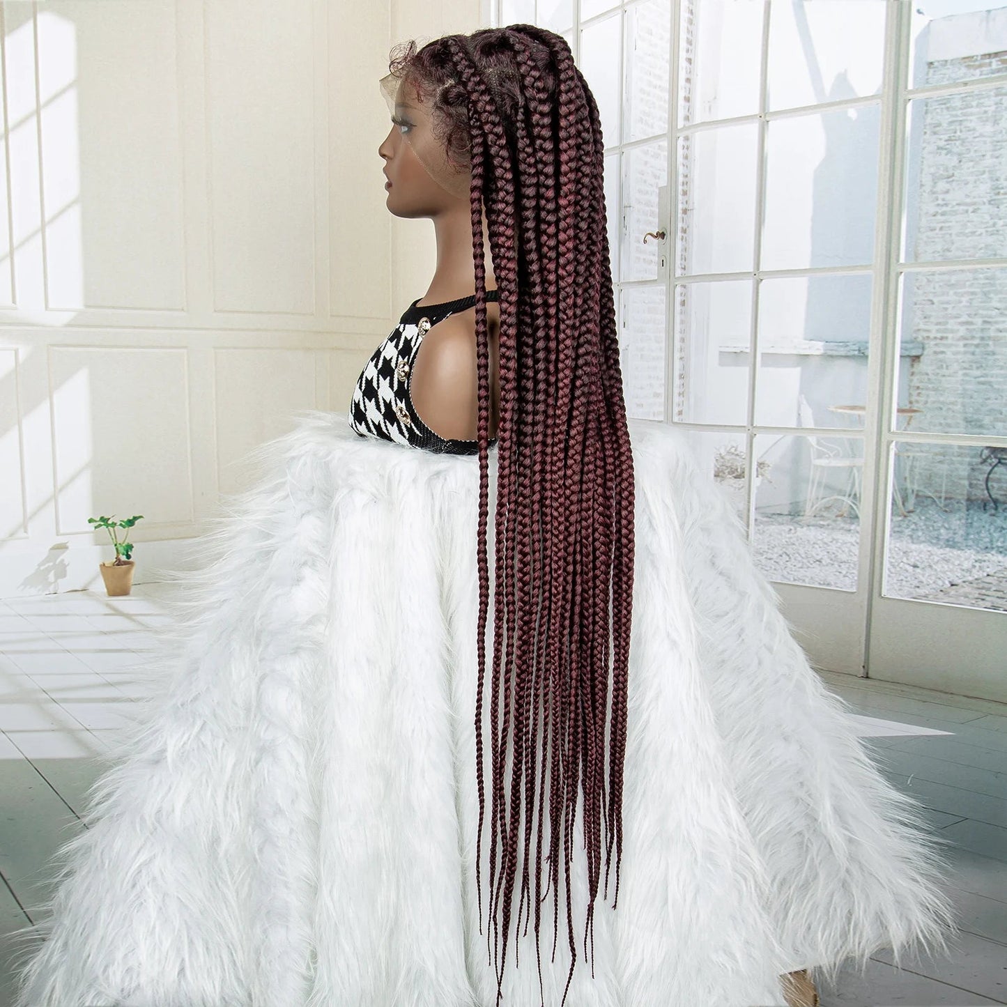 Jumbo Cornrow & Knotless Box Braids Wig | Full Lace | Baby Hair | Black Women Luxegan