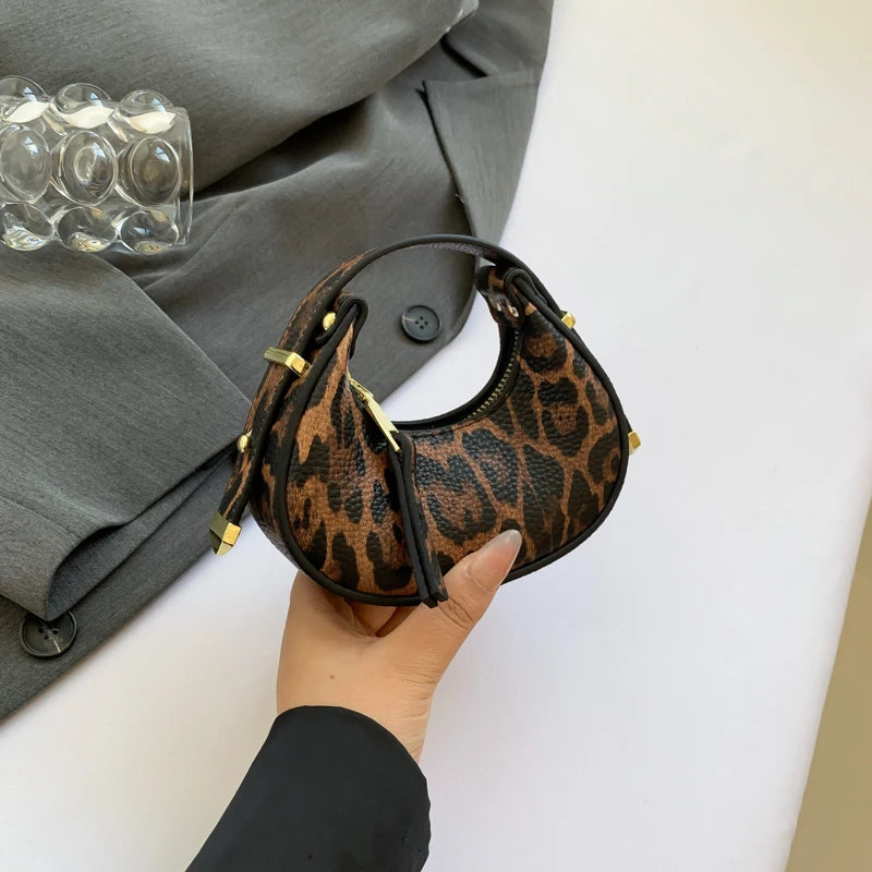 Mini Leopard PU Leather Crossbody Bags For Women Y2K Trend Female Korean Fashion Lady Shoulder Bag | Lady Handbags Luxegan