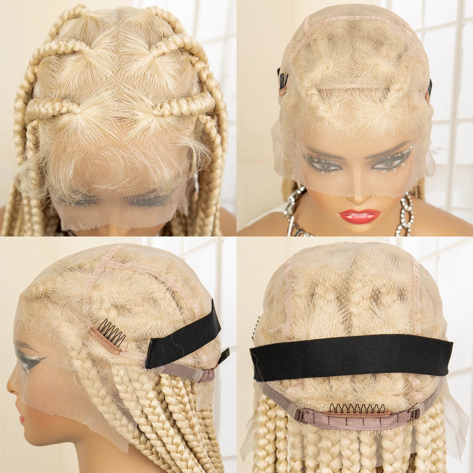 Jumbo Cornrow & Knotless Box Braids Wig | Full Lace | Baby Hair | Black Women Luxegan