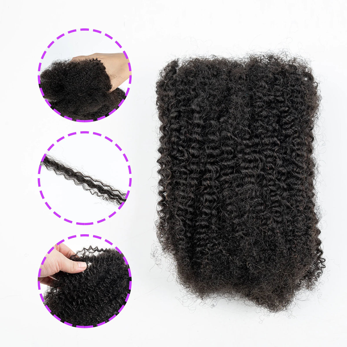 4C Afro Kinky Human Hair Bulk | Locs, Twists & Braids Extensions | 10-18in