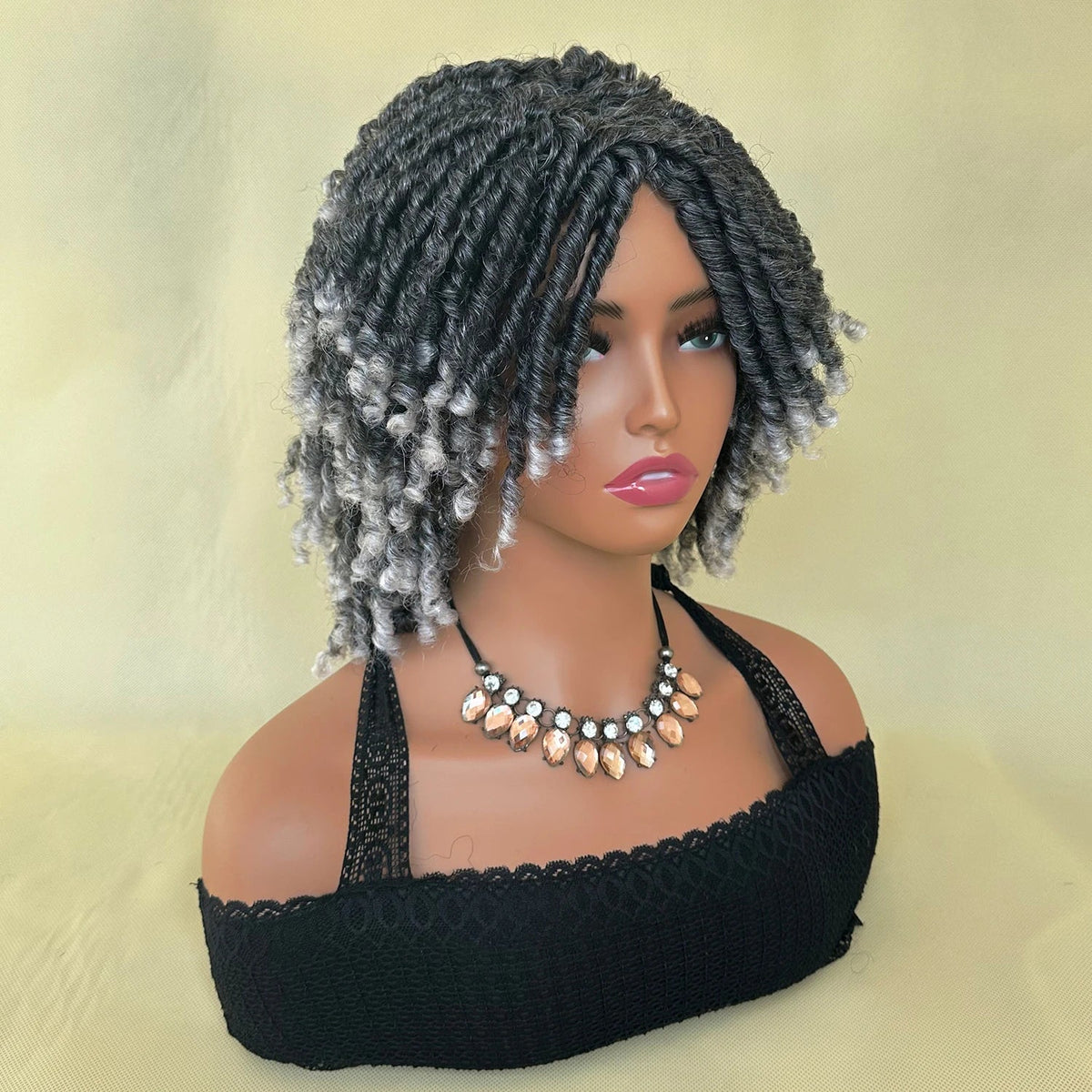 Short Synthetic Dreadlock Wig Afro Crochet Twist Hair Wigs For Black Women Curly Naturel Soft Faux Locs Wig Luxegan