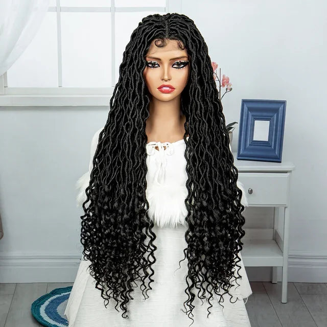 Goddess Locs & Passion Twist Braids Wig | Full Lace | Knotless | Boho Style Luxegan
