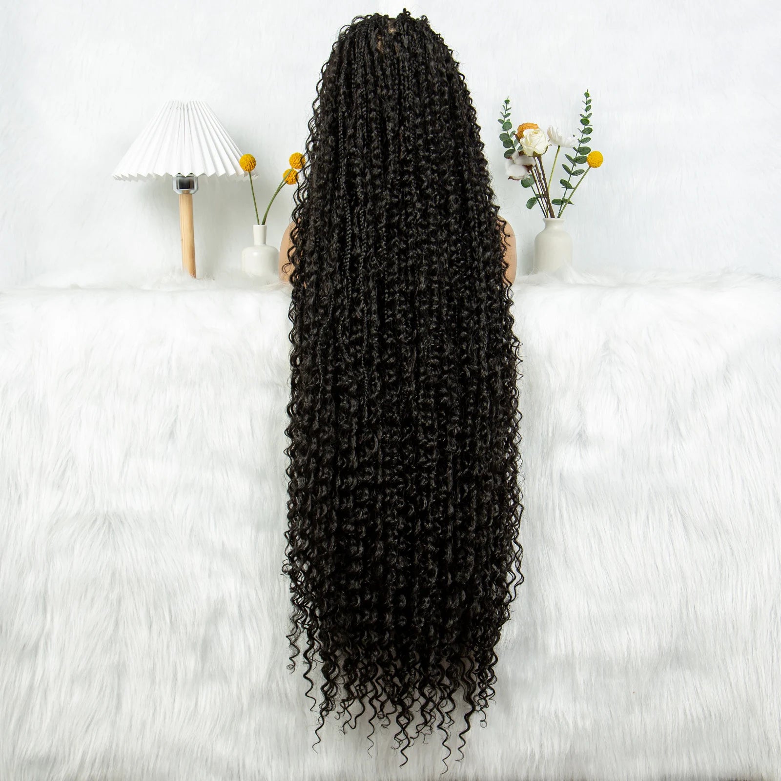 40" Goddess Braids Wig | Boho Knotless Box Braids | Full Lace | Baby Hair | Synthetic Hair | Black Women