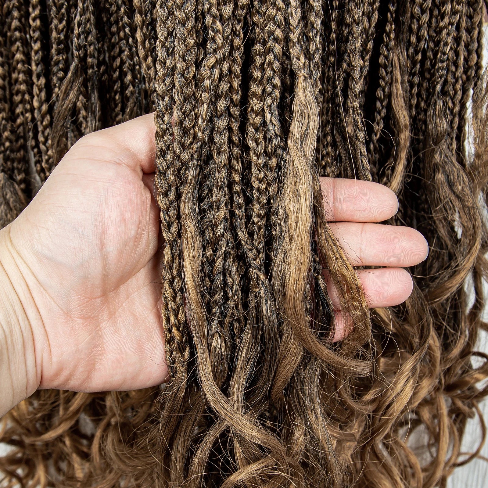 36" Water Wave Braided Wig | Lace Front | Baby Hair | Long Braids Luxegan