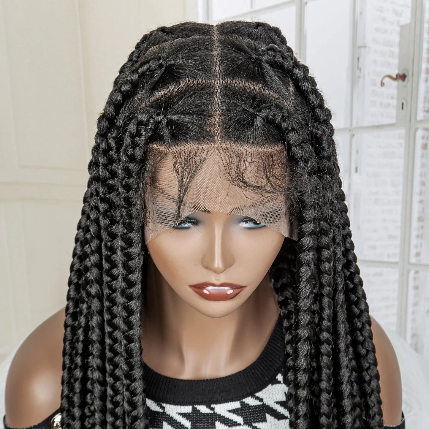 Jumbo Cornrow & Knotless Box Braids Wig | Full Lace | Baby Hair | Black Women Luxegan