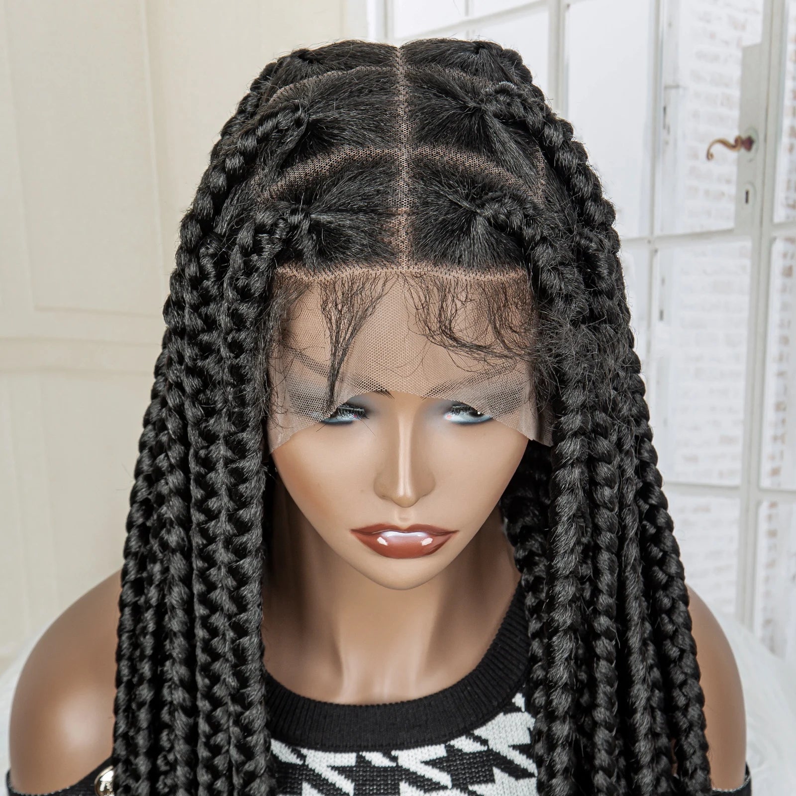 Jumbo Cornrow & Knotless Box Braids Wig | Full Lace | Baby Hair | Black Women Luxegan