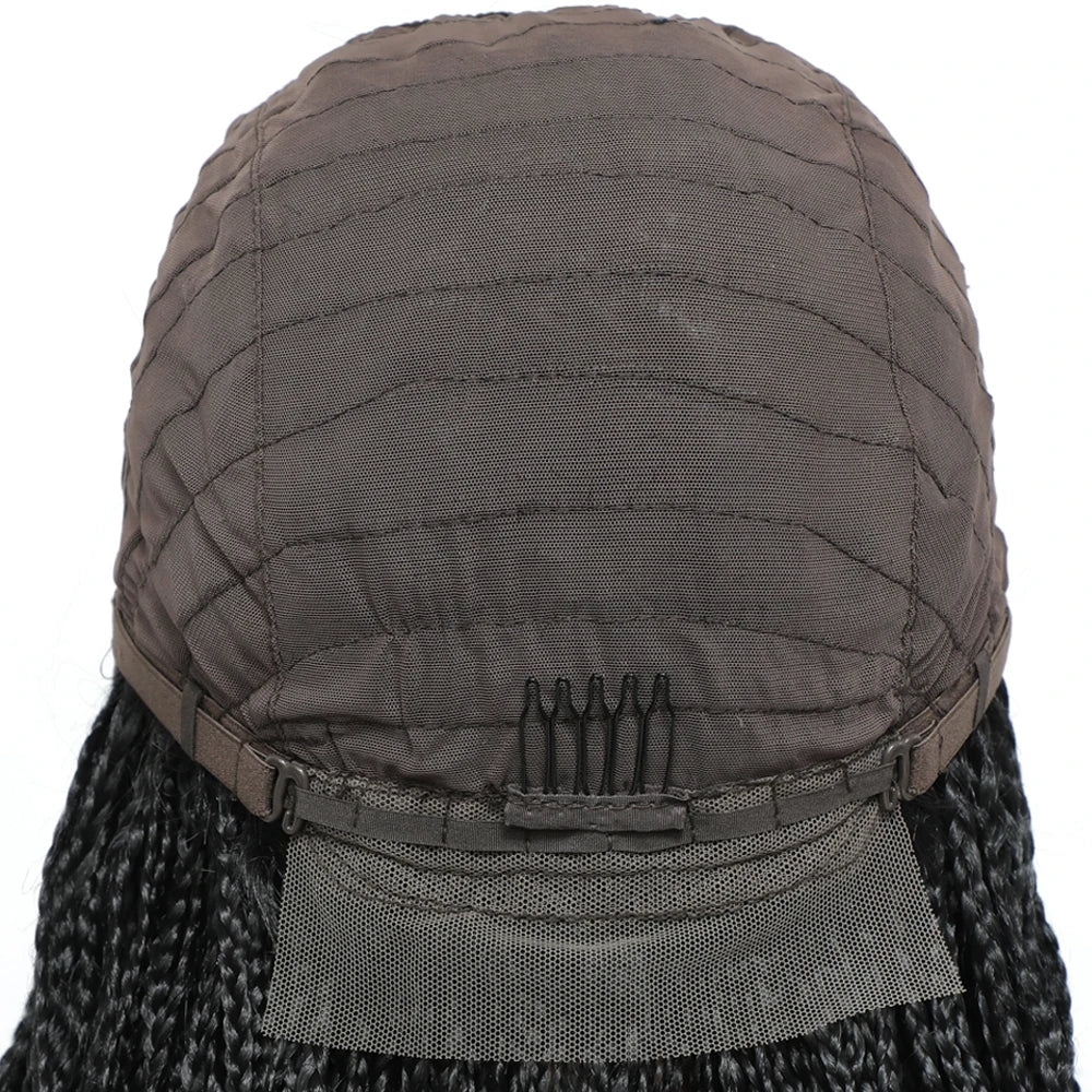 26" Ombre Box Braids Wig | Knotless | Crochet | 1B, 27, 30, Gray | Handmade Luxegan