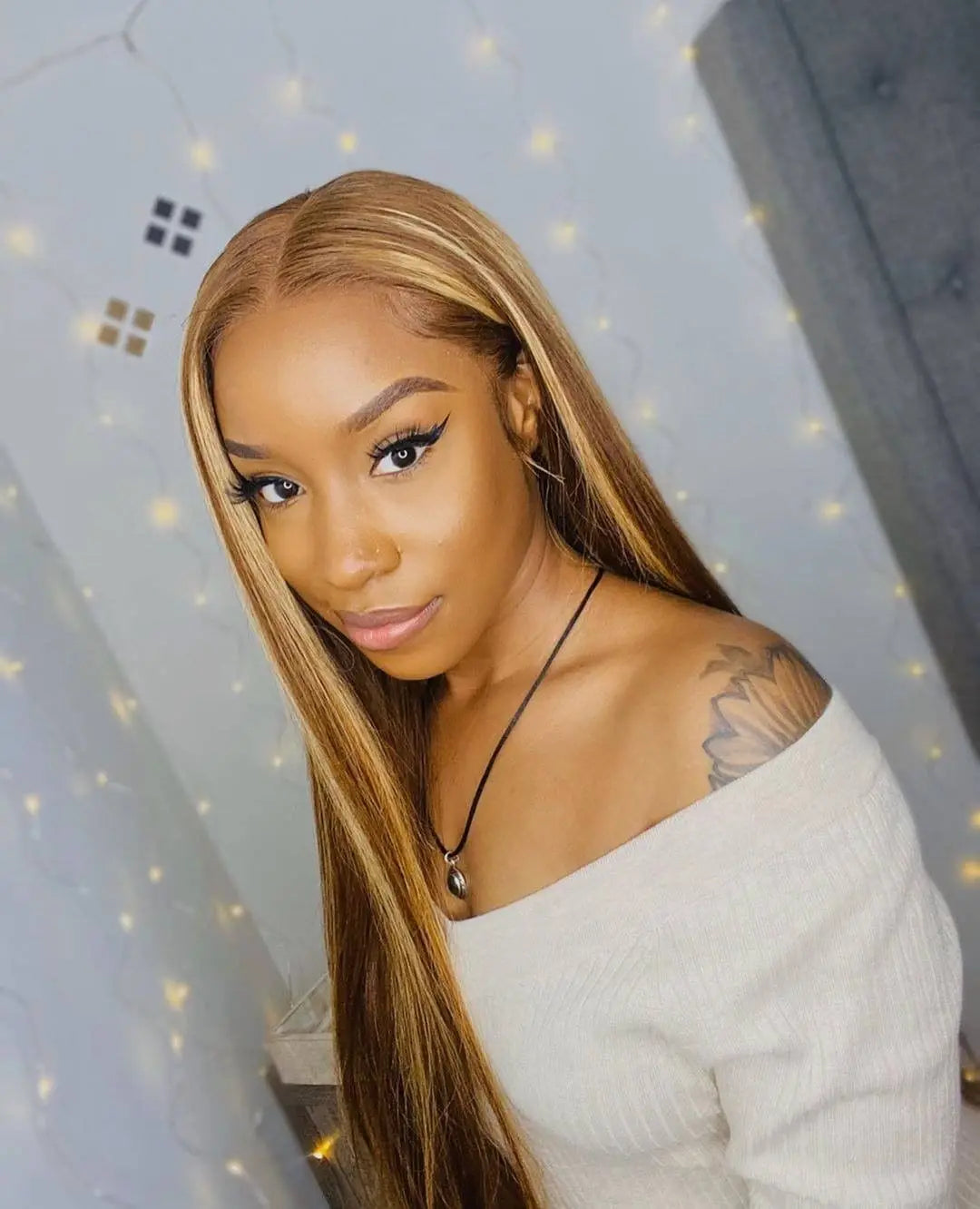 Highlight Glueless Human Hair Wig | Ready-to-Wear 200% Density Ombre Straight 13x6 HD Lace Frontal Wig (Pre-Plucked, Pre-Cut) Luxegan
