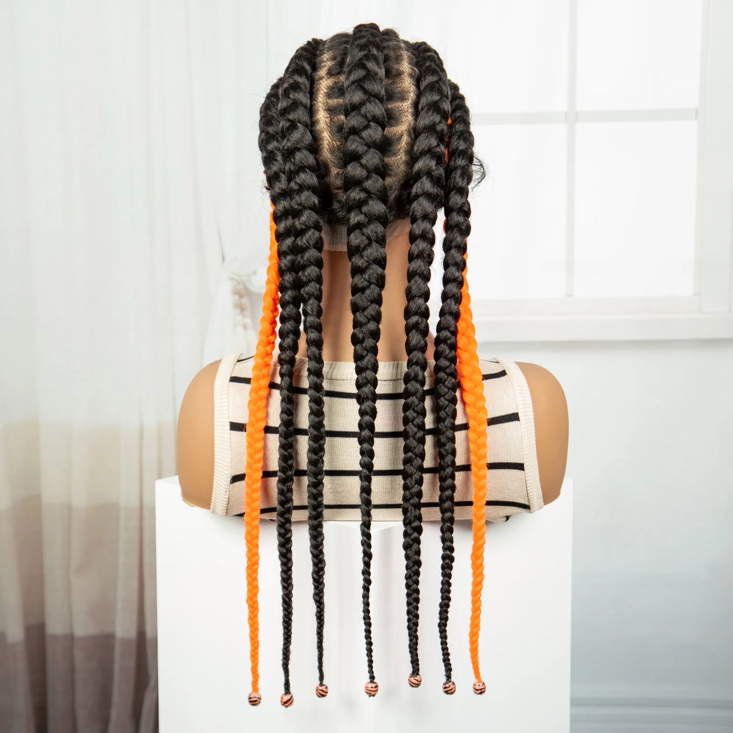 Natural Afro Kinky Curly Cornrow Braids Wig | Full Lace | Baby Hair Luxegan