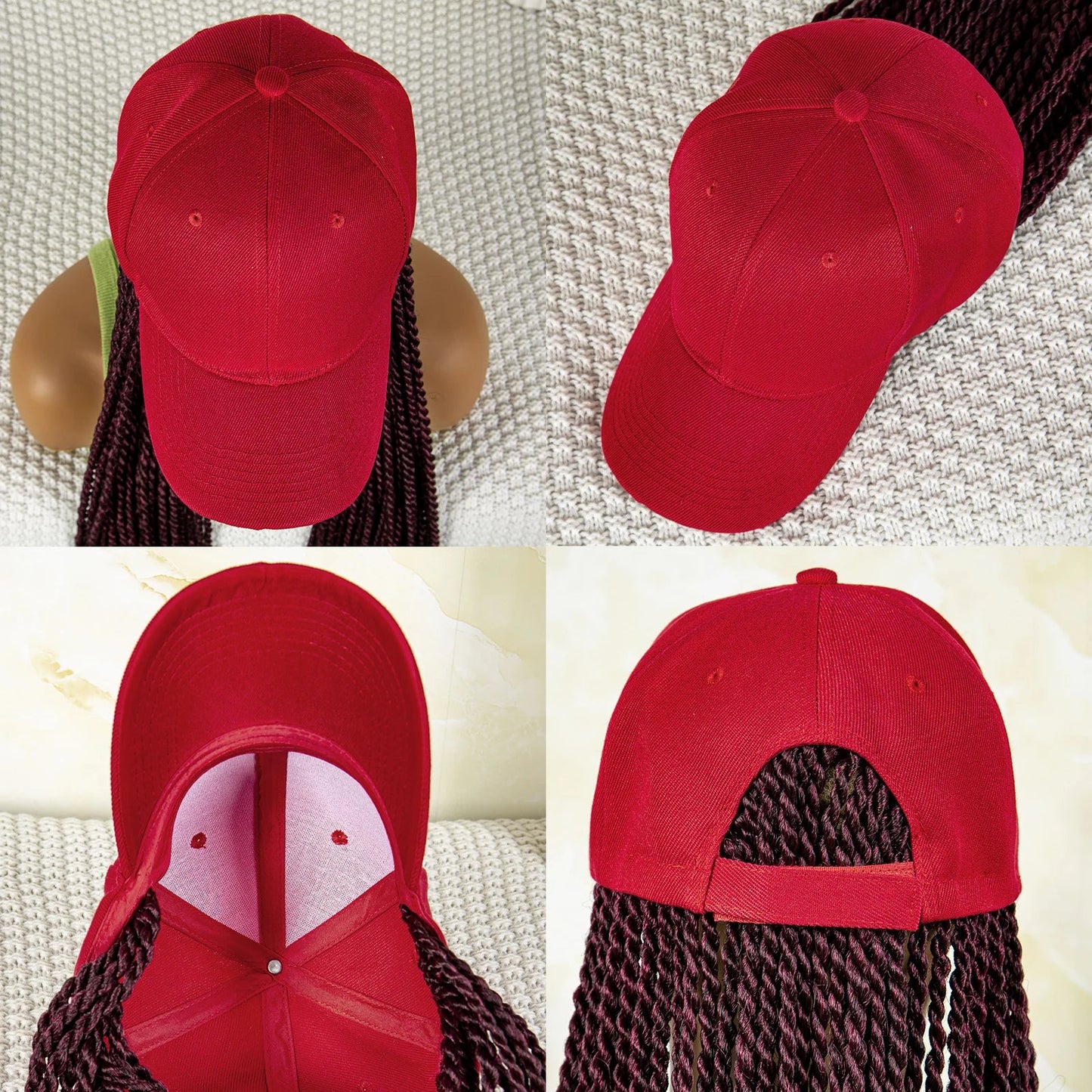 Synthetic Long Twists Braids Extension With Adjustable Cap Fashionable Machine Made Crochet Braided Extension Cap Wig For Women Luxegan