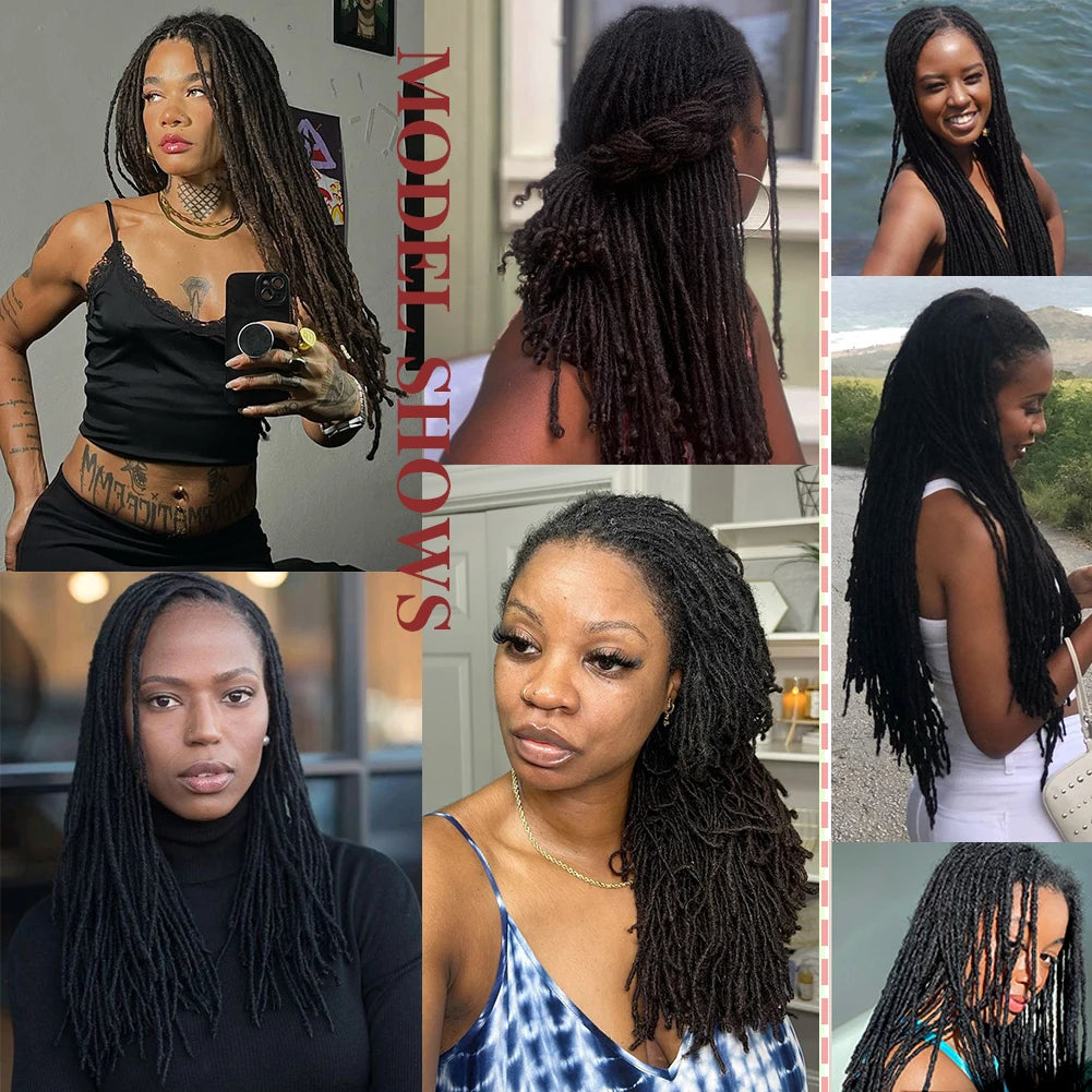 0.2cm Microlocks Extensions | Brazilian Human Hair Dreadlocks | Crochet Braids | 10 Strands