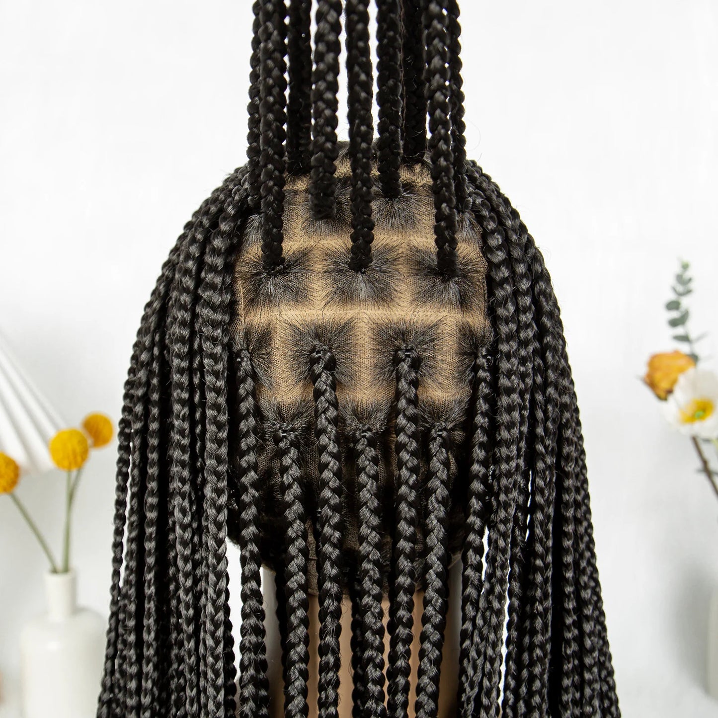 Black Cornrow Braided Wig | Full Lace Front | Twisted Braids | Crochet Hair Luxegan