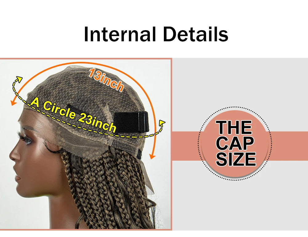 34" Ombre Curly Braids Wig | 1B/27 | Deep Wave | Full Lace | Baby Hair Luxegan