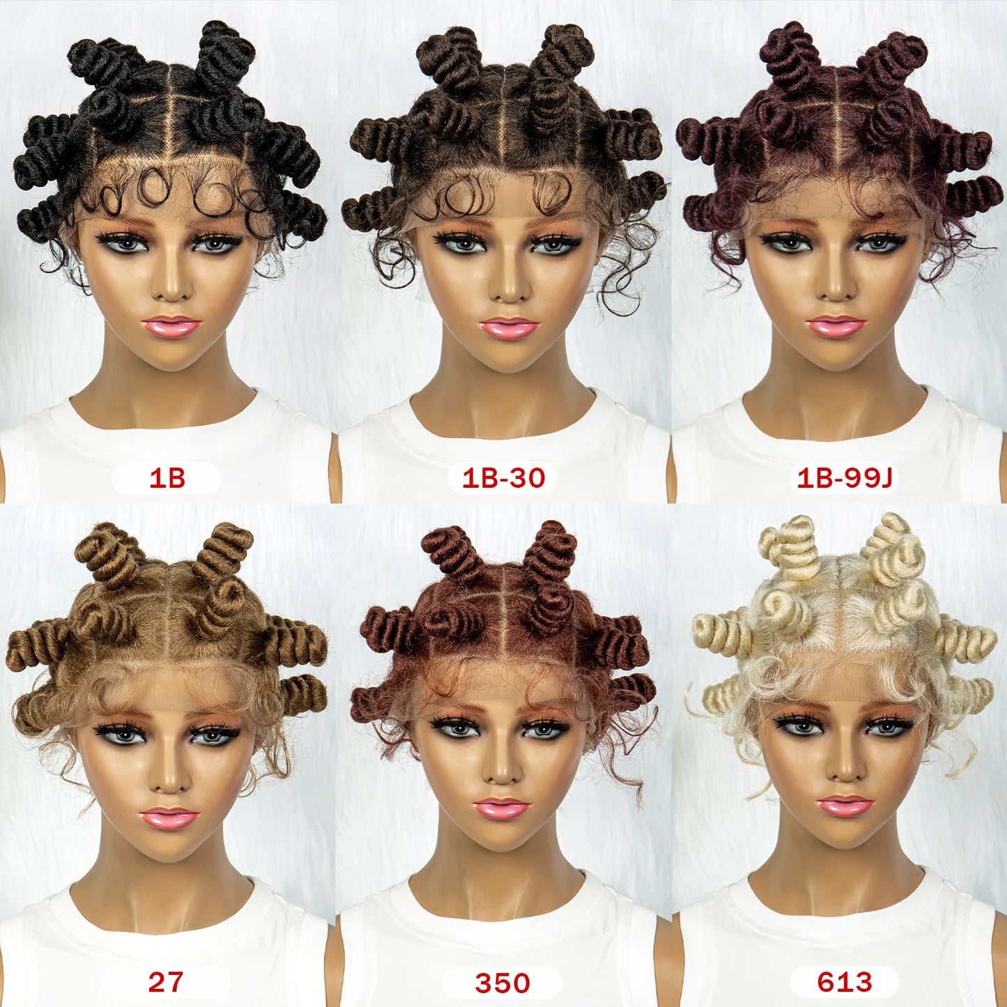 Knotless Braids Wig with Twist Buns | Full Lace African Braiding Hair Luxegan