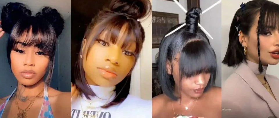 180% Density Minimalist Straight Bob Wig | Middle Part Lace with Bangs Luxegan