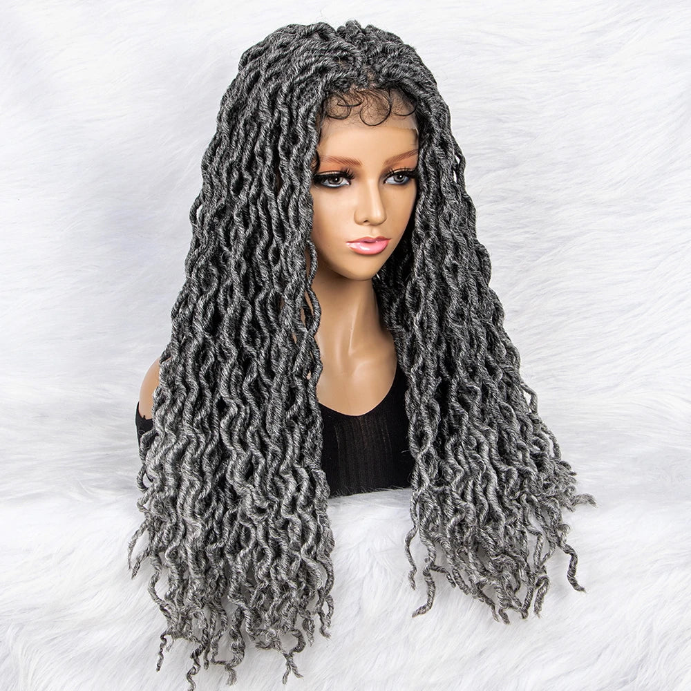 HD Transparent Lace Braided Wig with Lambswool Curls Luxegan