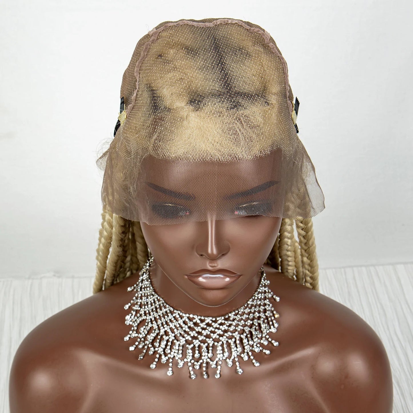 36" Purple Knotless Box Braids Wig | Transparent Full Lace | Baby Hair | Synthetic Luxegan