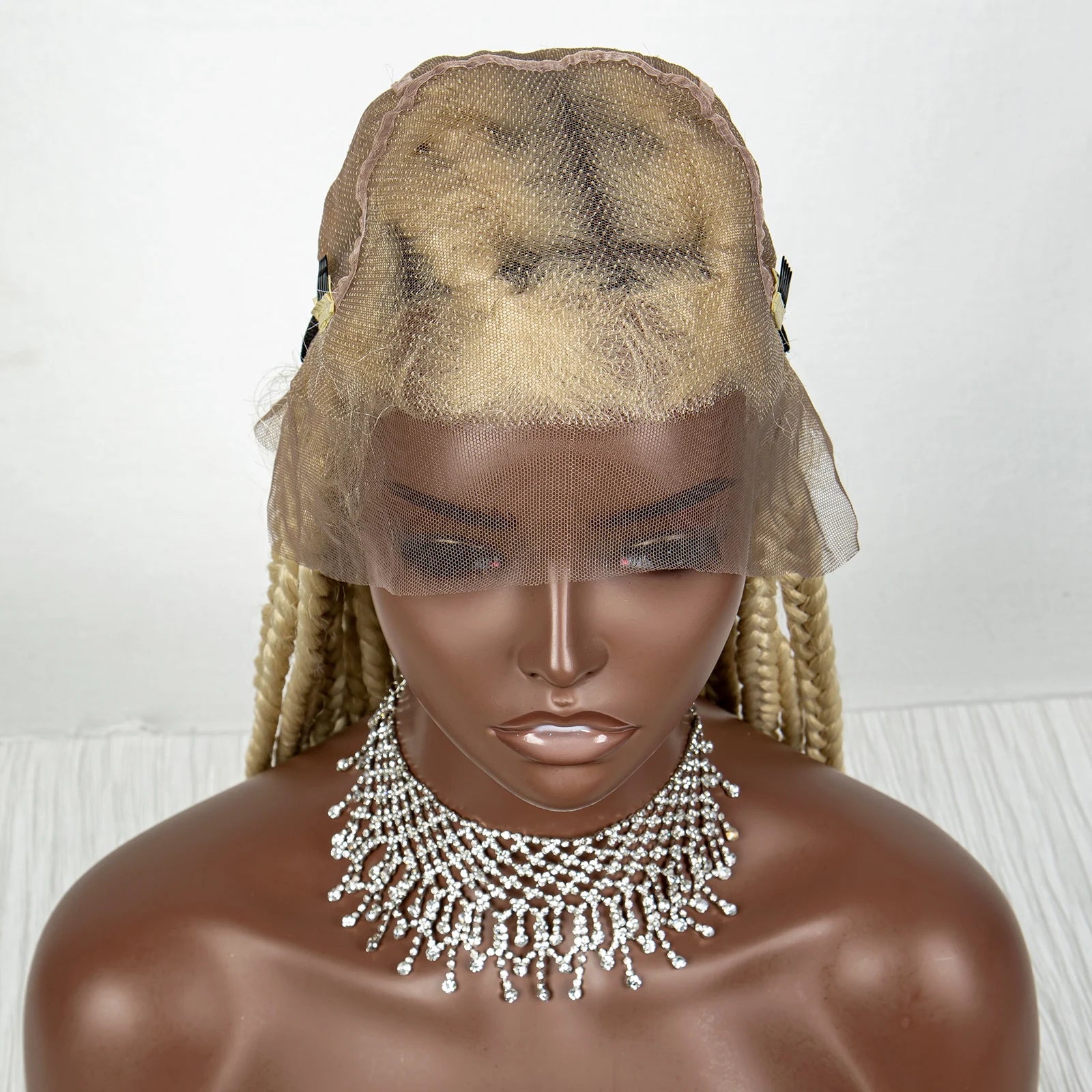 36" Purple Knotless Box Braids Wig | Transparent Full Lace | Baby Hair | Synthetic Luxegan