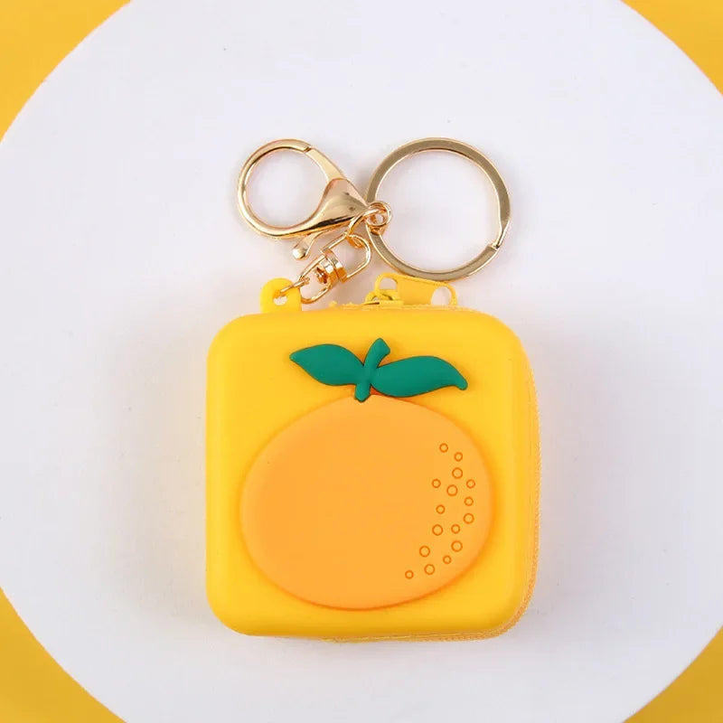 Cute Women Coin Wallet Pendant Keychain | Silicone Round Coins Bag Small Girls Key Bag | Mini Purse Kid Gift Luxegan