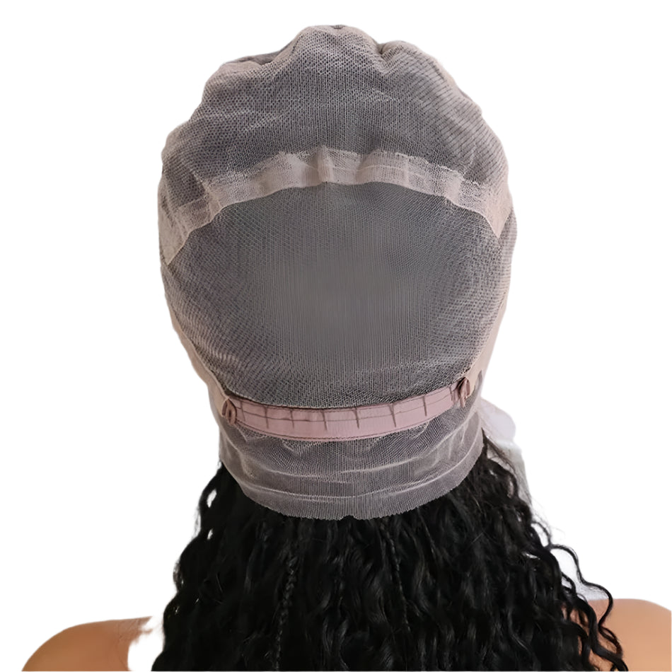 26" HD Full Lace Boho Box Braids Wig | Human Hair | 300% Density | Knotless | Curly Ends