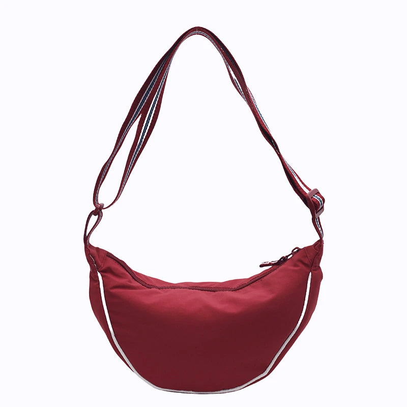Nylon Solid Hobo Bag | Soft Lightweight Large Capacity Shoulder & Crossbody Bag Luxegan