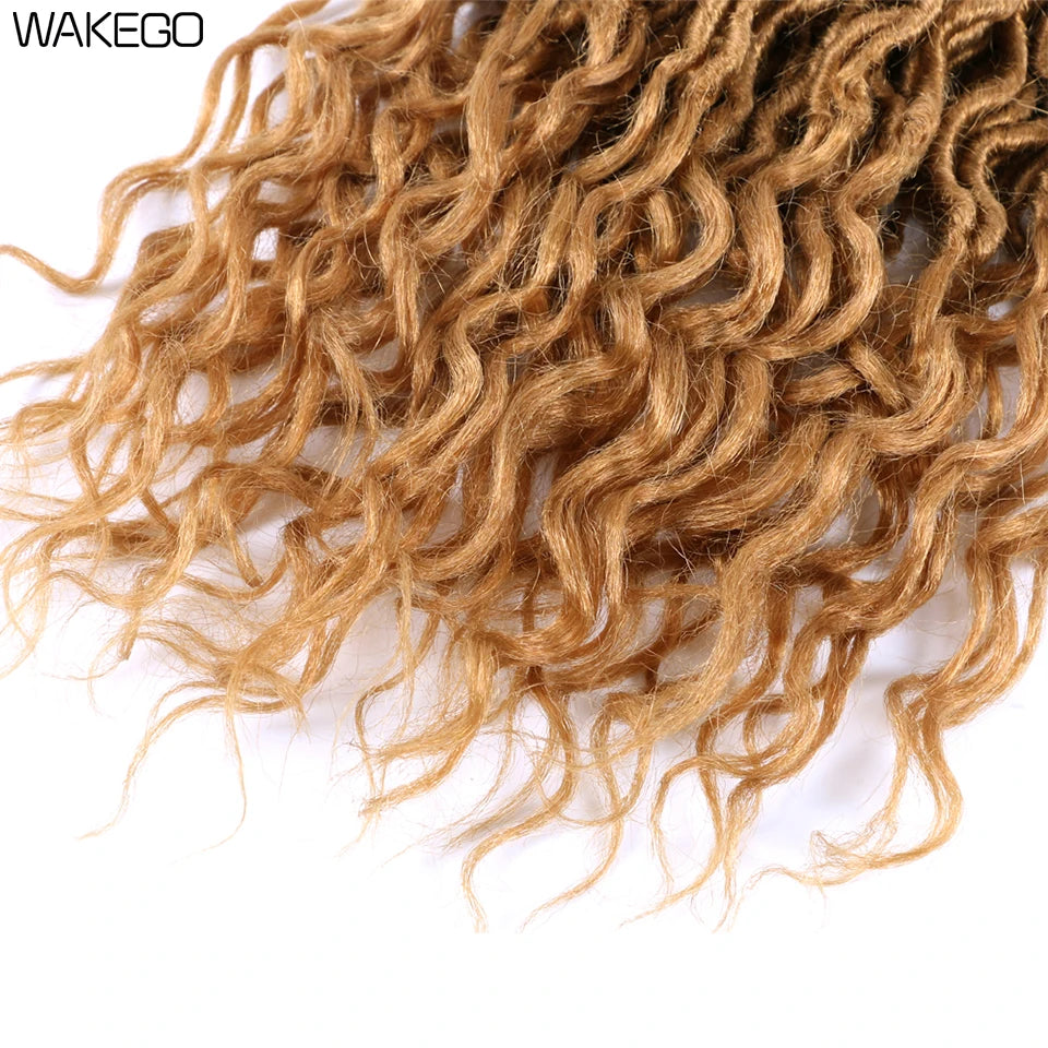 Goddess Faux Locs Crochet Hair | 18" Soft Curly Braids | Ombre Dreadlocks Extensions | 24 Strands/Pack Luxegan