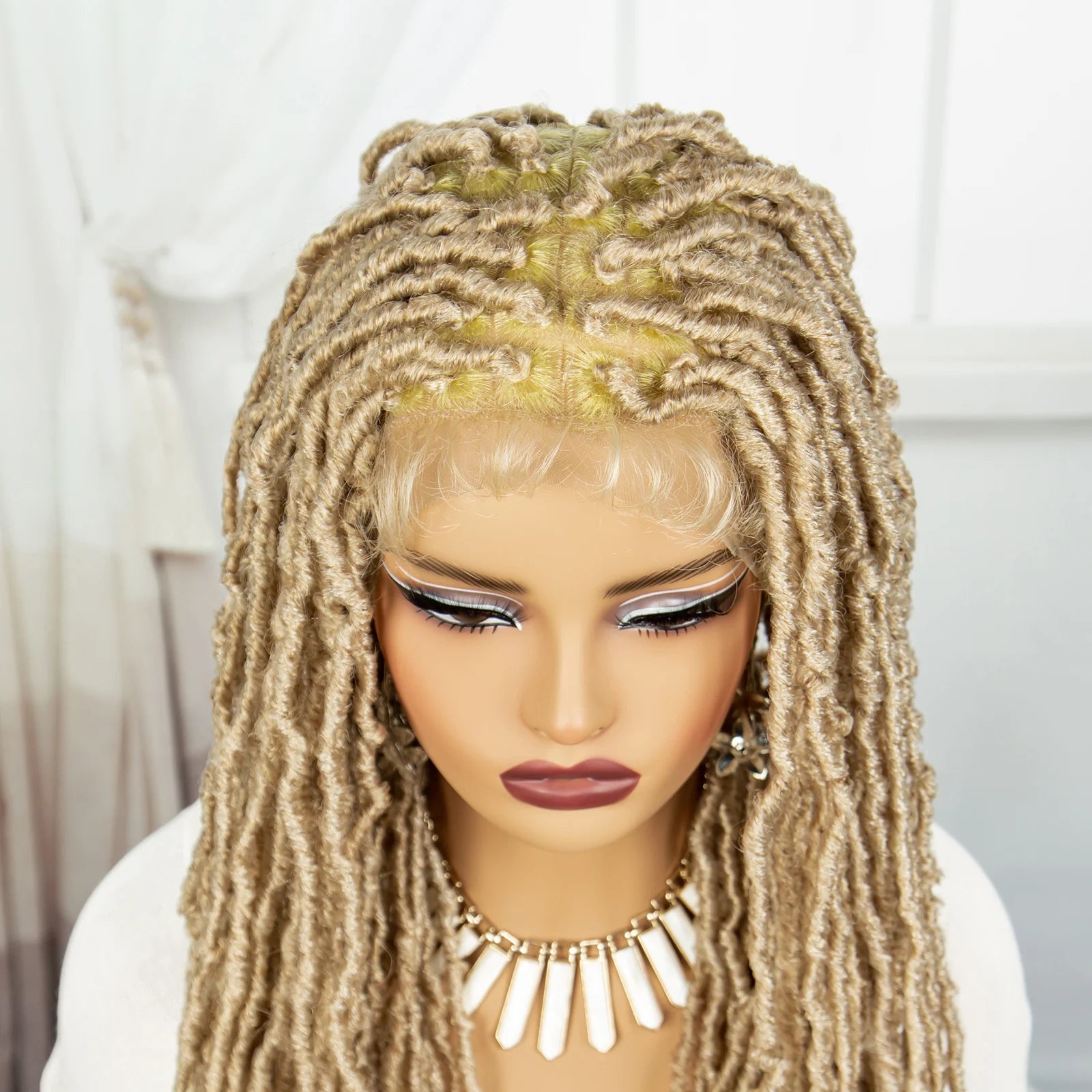 Red Box Braids Full Lace Wig | 36 Inches | Crochet Braids | Knotless | Kanekalon