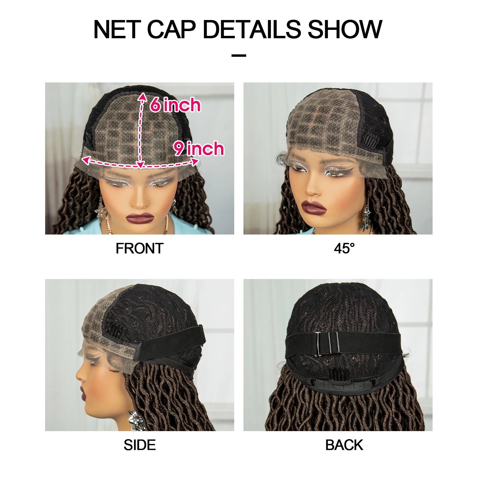 32" Water Wave Dreadlocks & Knotless Braids Wig | Lace Front | Baby Hair Luxegan