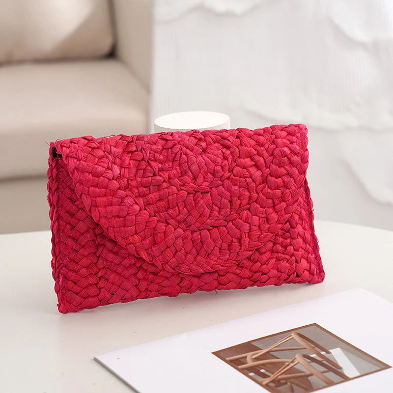 Woven Beach Clutch | Summer Straw Hand Bag & Purse Luxegan