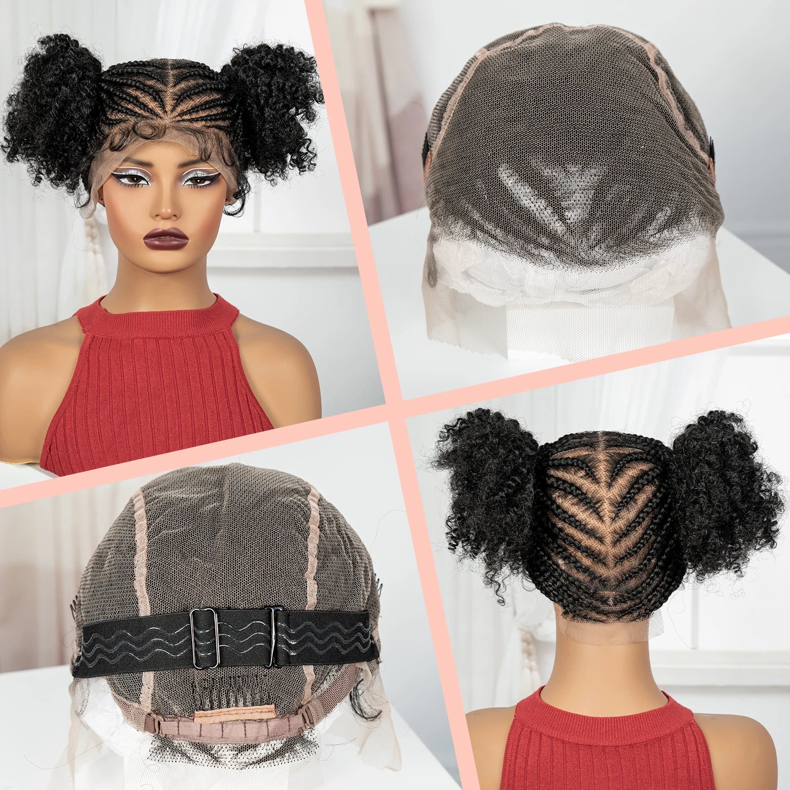 Cornrow Bantu Braids Wig | Full Lace | Baby Hair | Cosplay & Daily Wear Luxegan