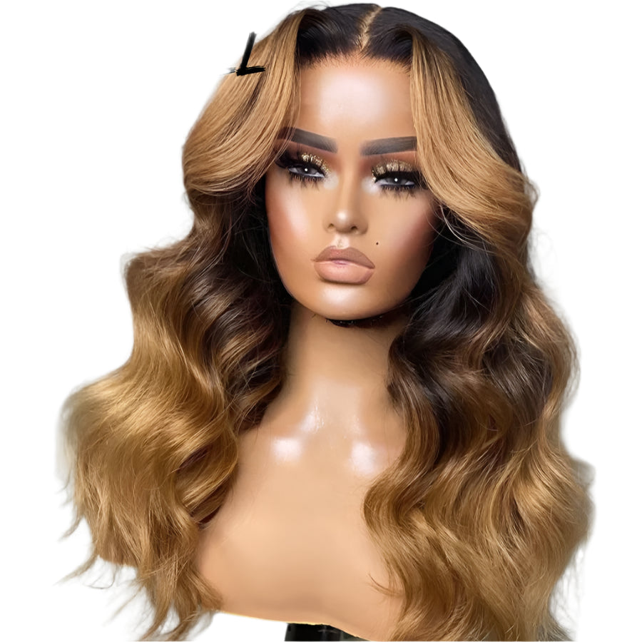 1b/27 Highlight HD Lace Front Wig | 250% Density Body Wave Human Hair Luxegan