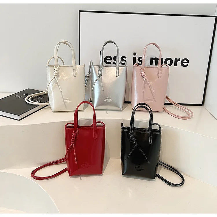 Leather Mini Crossbody Bag for Women | New Korean Fashion Luxury Shoulder Bag & Simple Retro Handbag Luxegan