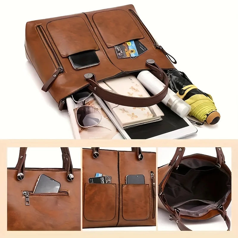 Women's Fashion Classical Style Crossbody Handbag | Retro PU Leather Shoulder Bag & Purse (Casual, Daily Use) Luxegan