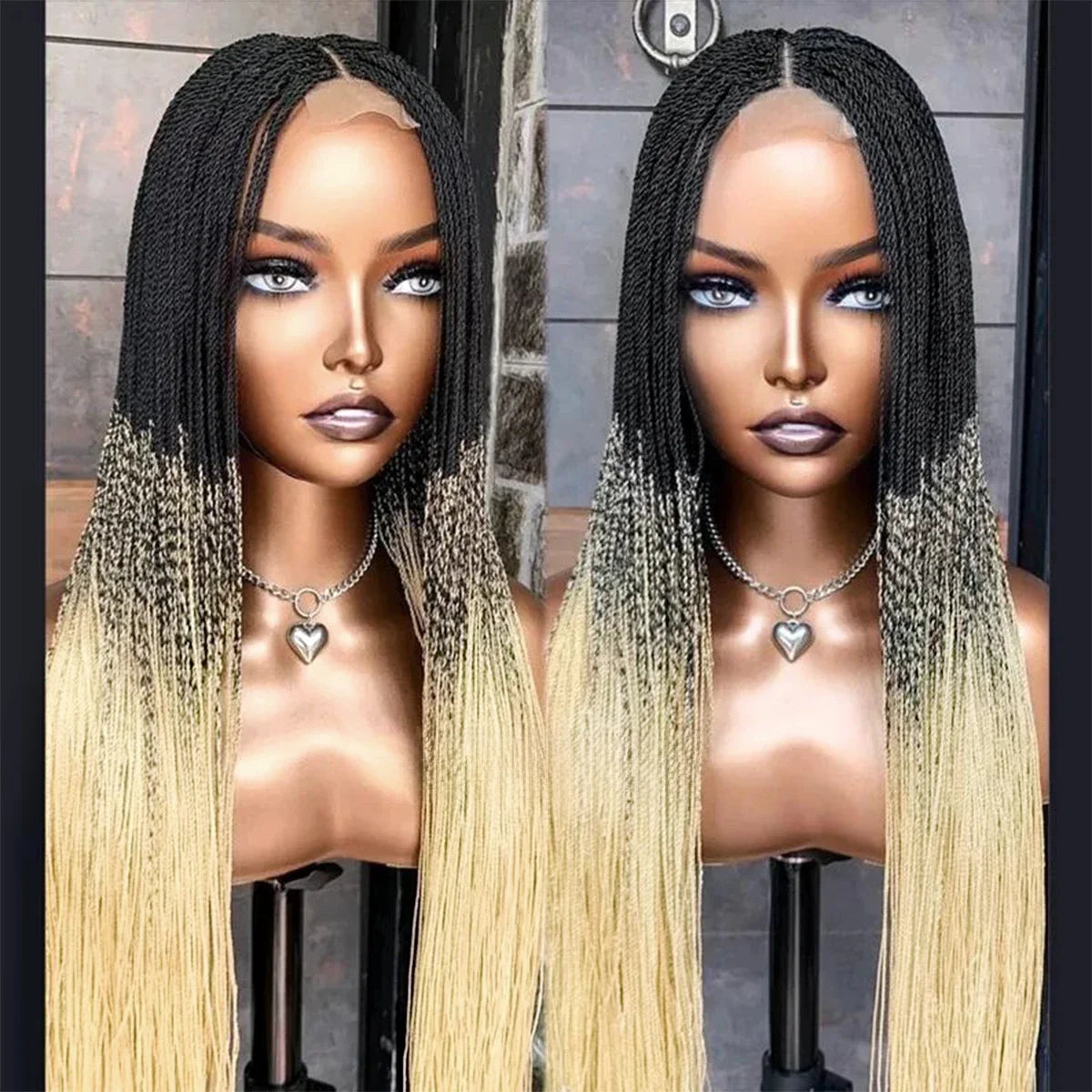 Senegalese Micro Twist Braided Wig | Bob Length | Light Passion Twist | Lace Front Wig | Black Women