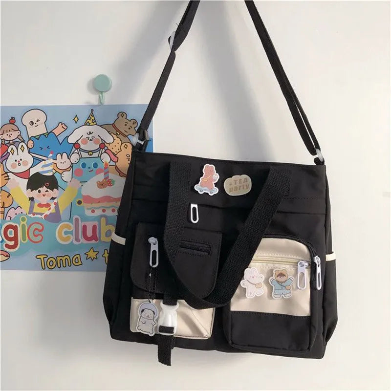 Waterproof Nylon Canvas Crossbody Tote | Casual Shoulder Messenger Bag Luxegan