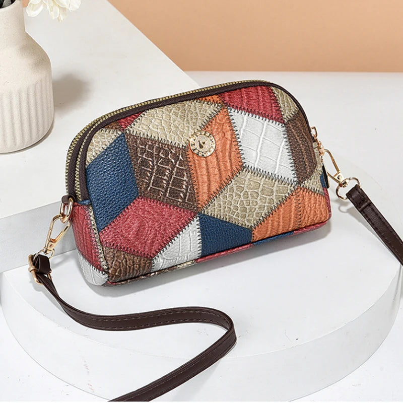 Vintage Shell Hobo Bag | Structured Patchwork PU Leather Tote Luxegan