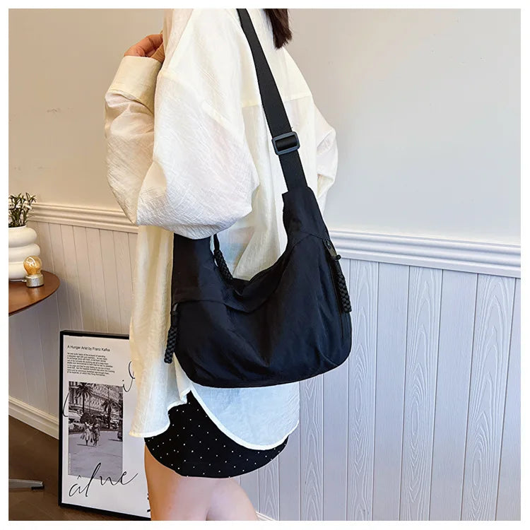 Trendy Korean Dumpling Hobo | Soft Large Capacity Shoulder Bag Luxegan
