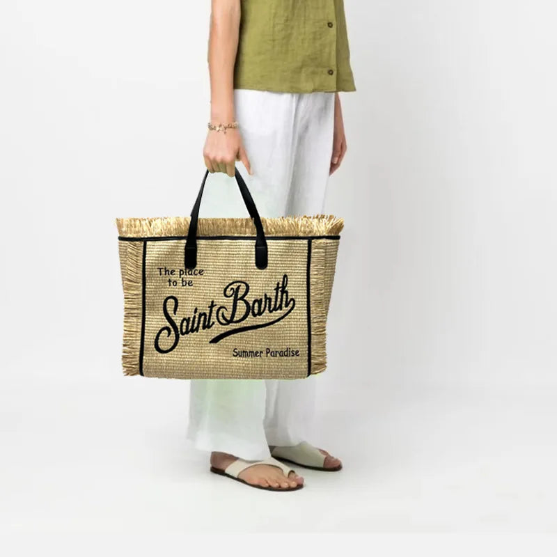New Large Capacity Leisure Travel Bag | Handmade Canvas Tote with Tassel & Zipper Luxegan