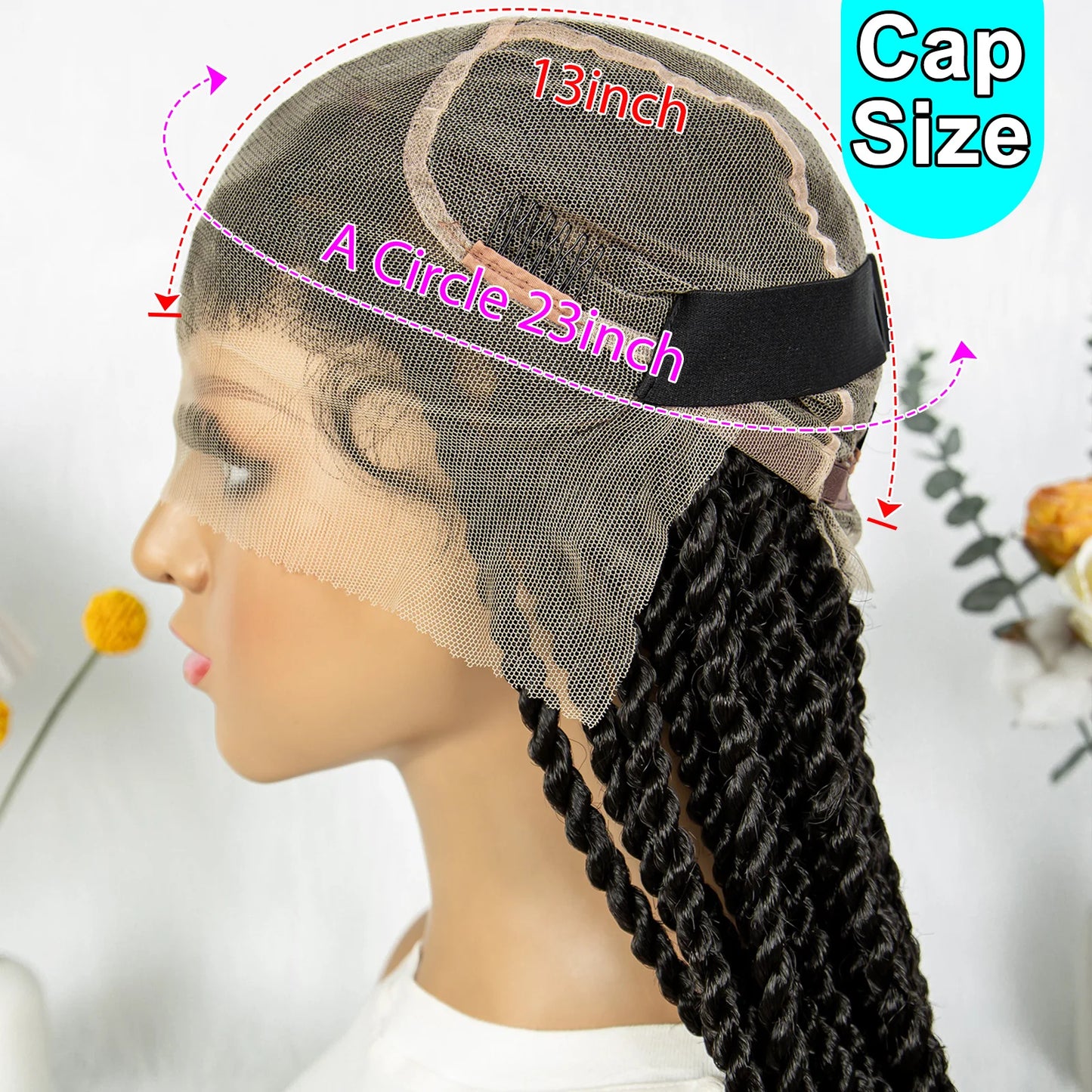 Real Shot High-Quality Twisted & Faux Locs Braided Wig | Transparent Full Lace Goddess Braids | Synthetic Hair for Black Women Luxegan