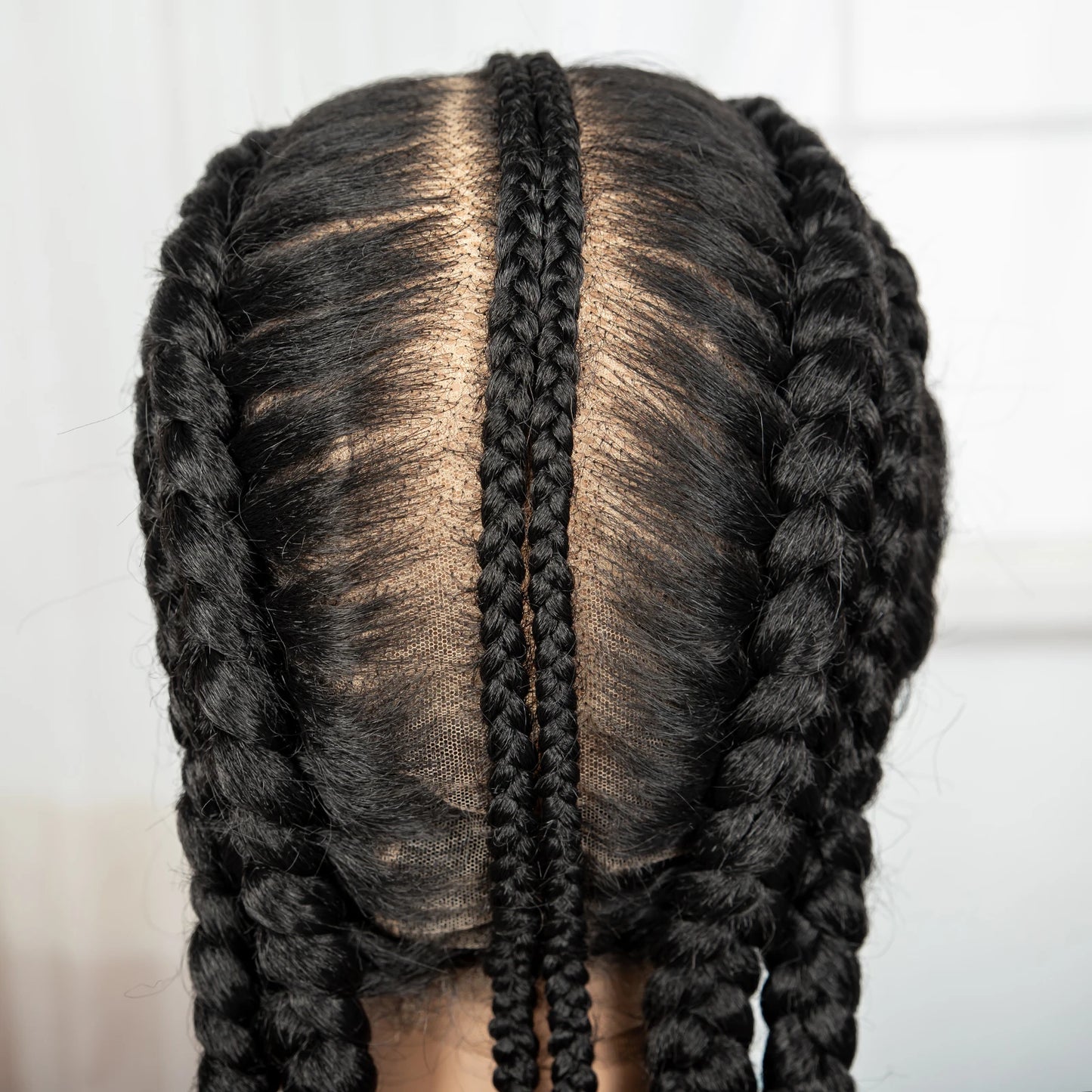 36" Full Lace Cornrow Braided Wig | Knotless Braids | Synthetic Natural Braided Lace Wig with Baby Hair for Black Women Luxegan